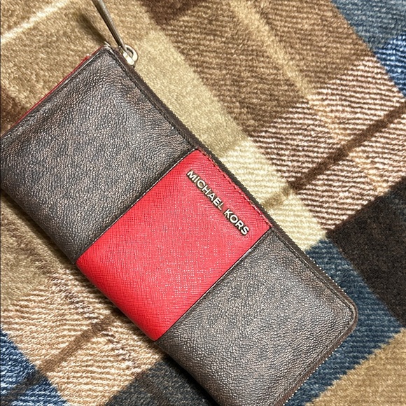 Michael Kors Red and Brown Wallet - Picture 8 of 10